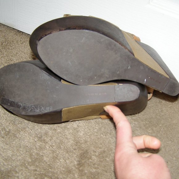 sz 8 Faryl Robin Leather Wood Platform shoes - Picture 8 of 8